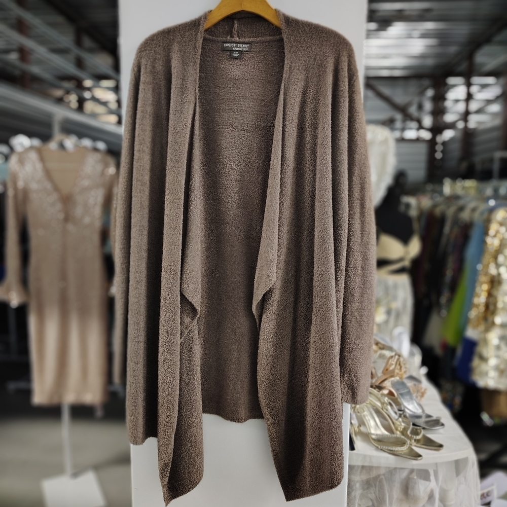 Barefoot Dreams Bamboo Chic Lite Calypso Wrap Cardigan | Taupe | Size S/M - Picture 6 of 6